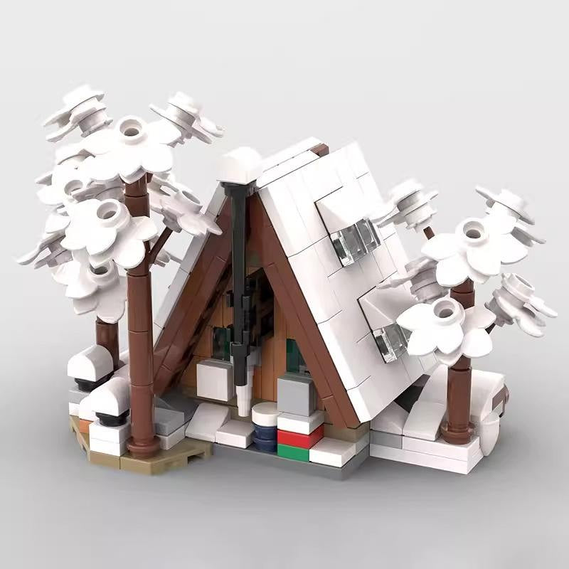 Mini A-Frame Cabin MOC Building Kit | Rustic Woodland House Model - 6
