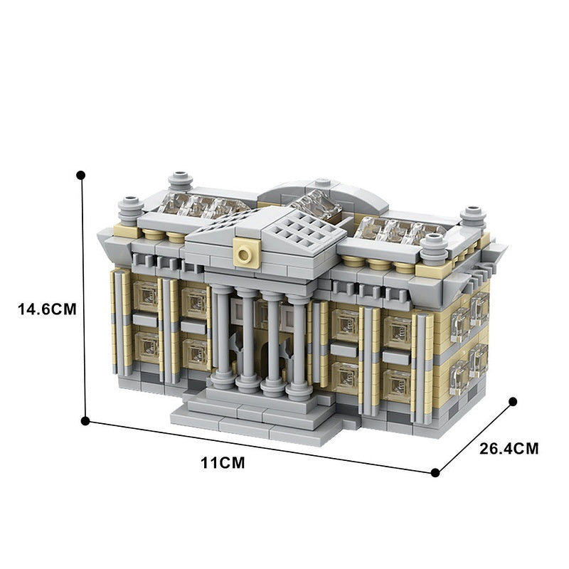 Mini Courthouse Architecture MOC Building Kit | Civic City Model - 3