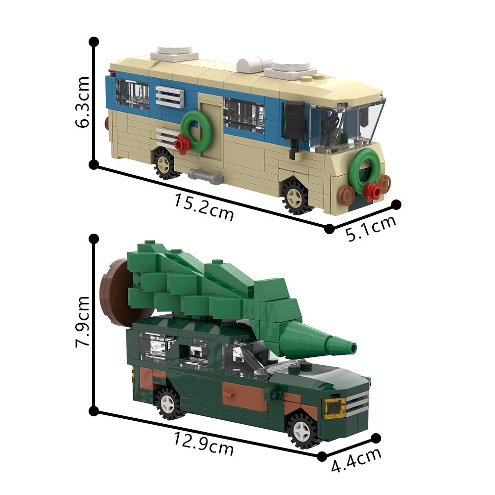 mini cousin eddie rv building kit |  christmas vacation | lego compatible moc - 4