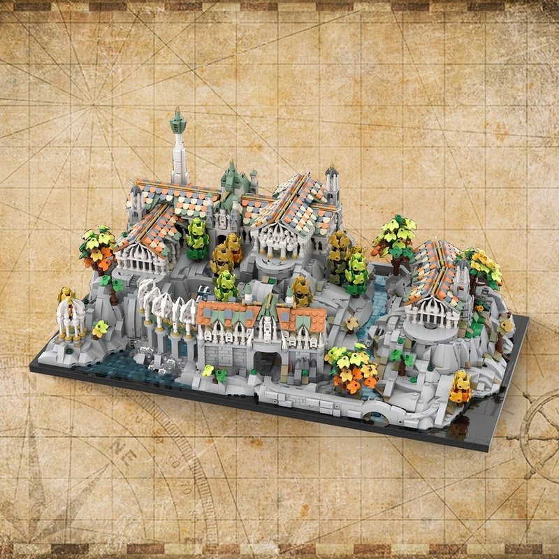 Mini Elven Valley Architecture Building Kit | LEGO-Compatible MOC - 1
