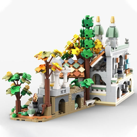 Mini Elven Valley Castle MOC Building Kit | Fantasy Architecture Model - 1