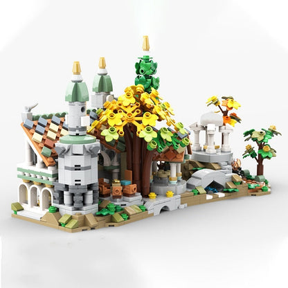 Mini Elven Valley Castle MOC Building Kit | Fantasy Architecture Model - 5