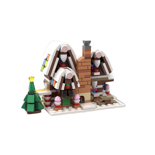 Mini Gingerbread House MOC Building Kit | Winter Village Holiday Model - 1