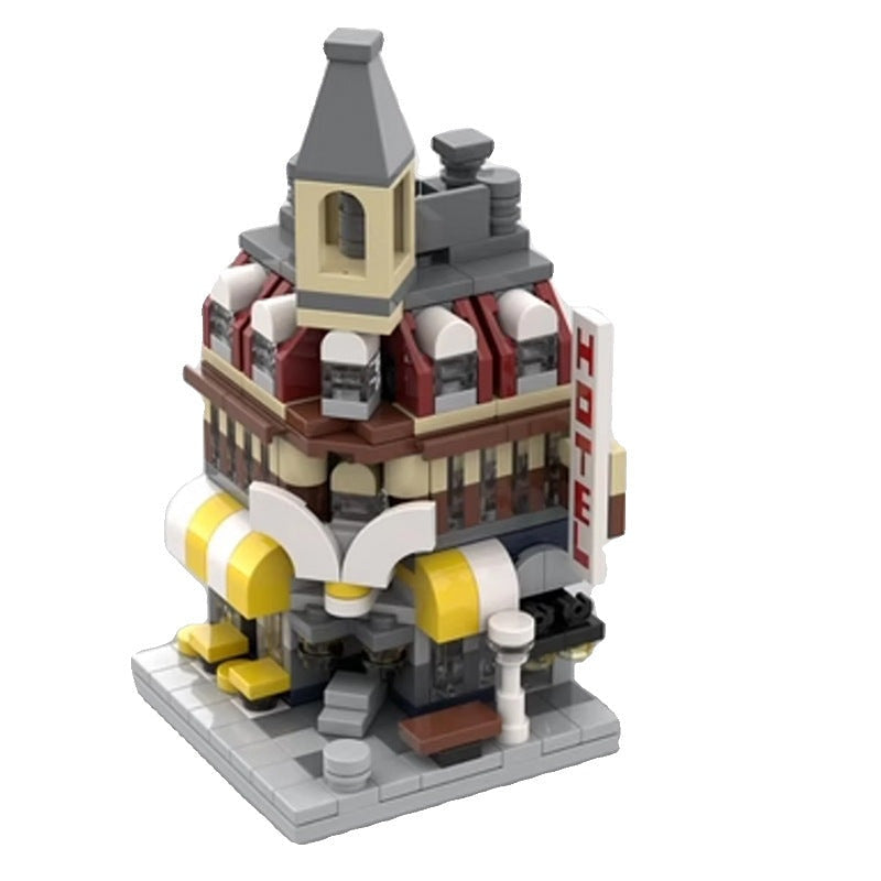Mini Modular Cafe Corner MOC Building Kit | City Architecture Model - 1