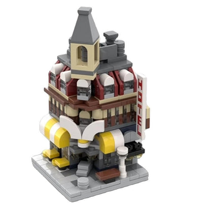 Mini Modular Cafe Corner MOC Building Kit | City Architecture Model - 1