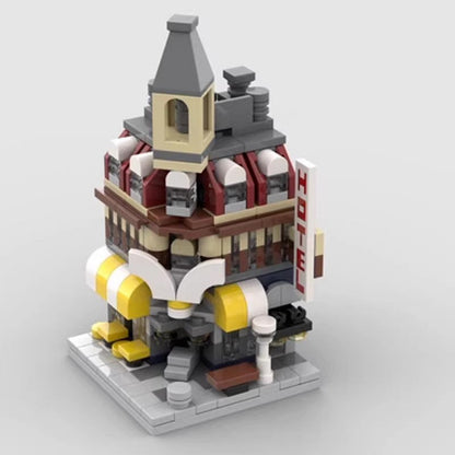 Mini Modular Cafe Corner MOC Building Kit | City Architecture Model - 2