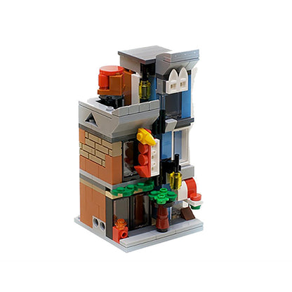 mini modular detective's office building set | moc-4809 - 1