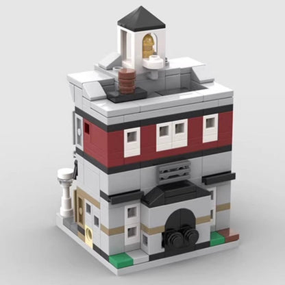 Mini Modular Fire Brigade MOC Building Kit | City Fire Station Model - 4