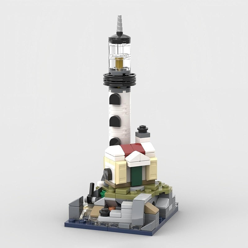 Mini Motorised Lighthouse Coastal Beacon Tower Building Kit | Compatible MOC - 3