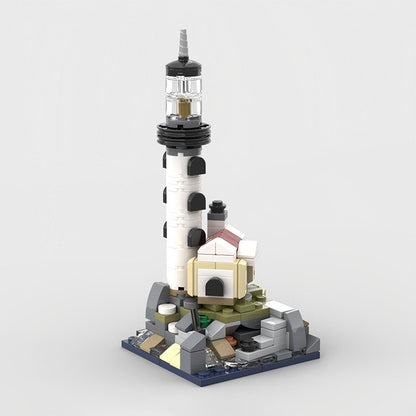 Mini Motorised Lighthouse Coastal Beacon Tower Building Kit | LEGO-Compatible MOC - 1