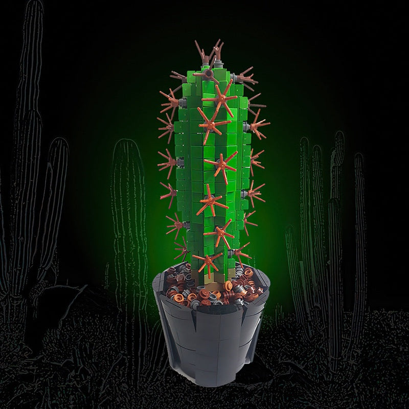 Mini Saguaro Cactus MOC Building Kit | Desert Plant Display Model - 3