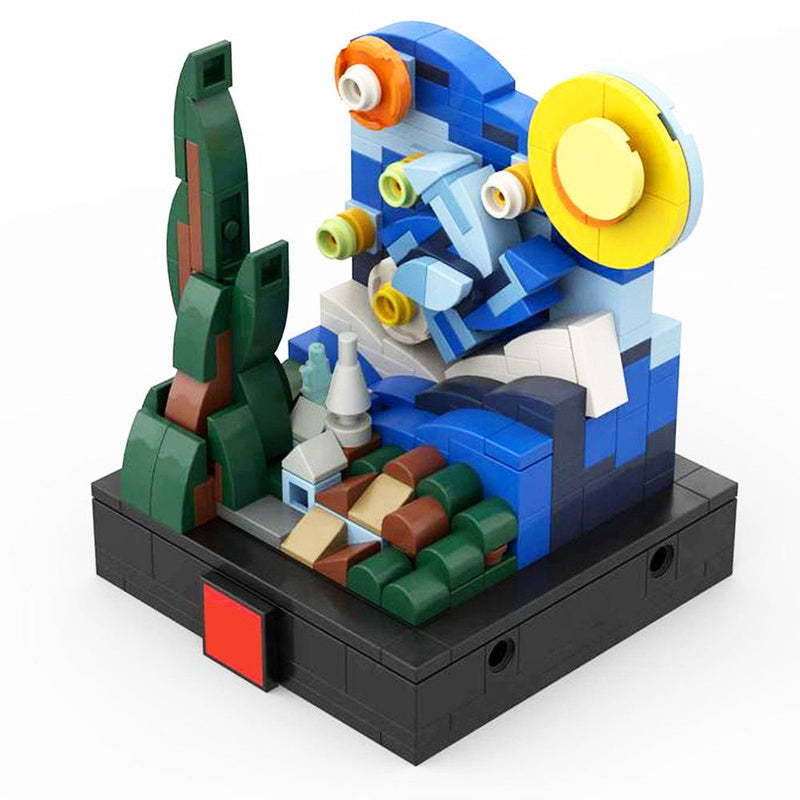 Mini Starry Night MOC Building Kit | Artistic Wall Display Model - 1