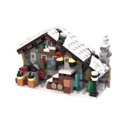 Mini Winter Chalet Building Kit | LEGO-Compatible MOC - 1