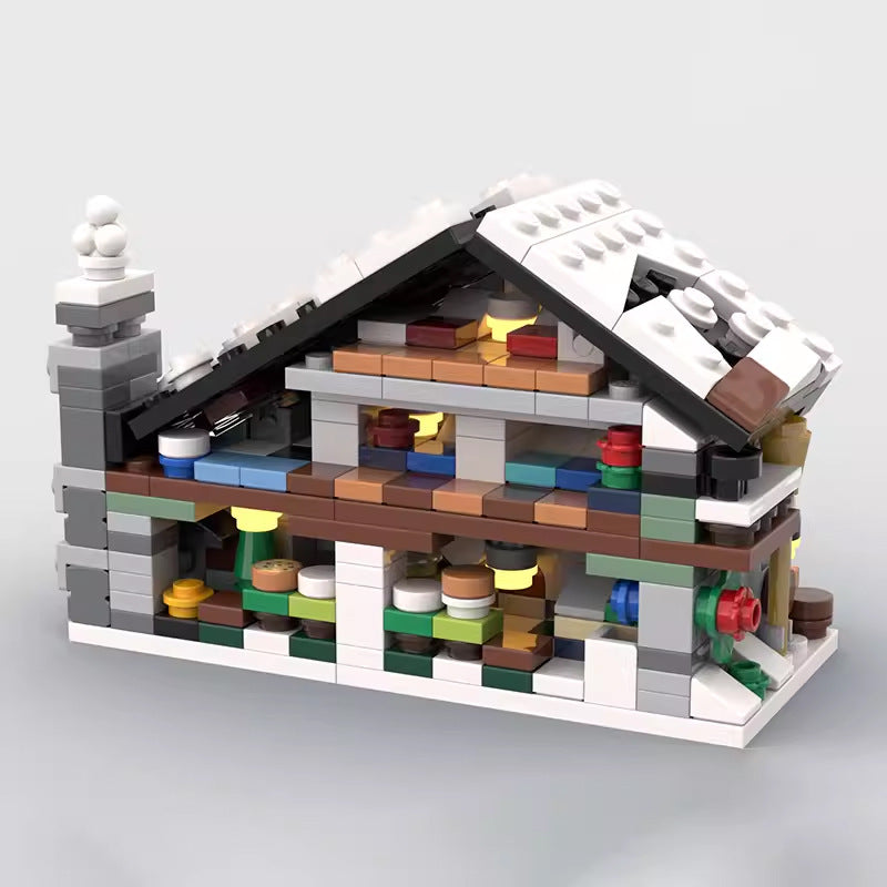 Mini Winter Chalet Building Kit | LEGO-Compatible MOC - 3
