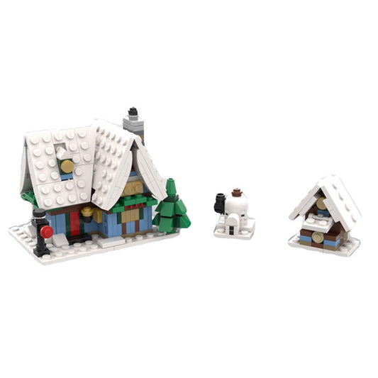 Mini Winter Village Cottage Building Kit | LEGO-Compatible MOC - 1