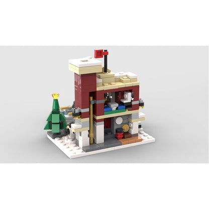 Mini Winter Village Fire Station Building Kit | LEGO-Compatible MOC - 7