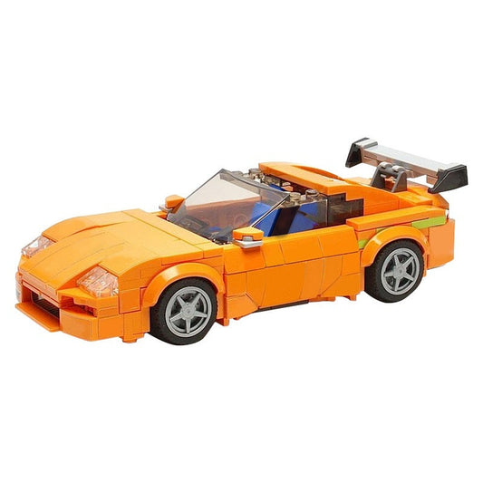 MK4 JDM Twin-Turbo Street Racing Coupe MOC Building Kit | Orange Sports Car - 1