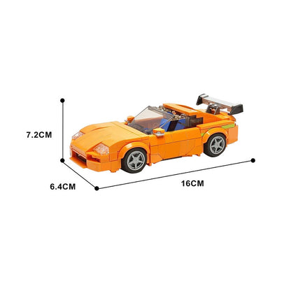MK4 JDM Twin-Turbo Street Racing Coupe Orange Building Kit | LEGO-Compatible MOC - 3
