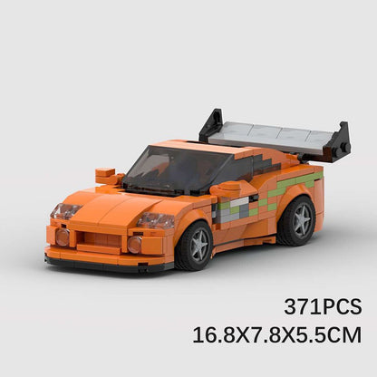 MK4-Style JDM Turbo Orange Sports Car Building Kit | Compatible MOC - 6