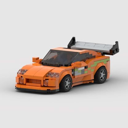 MK4-Style JDM Turbo Orange Sports Car Building Kit | LEGO-Compatible MOC - 1