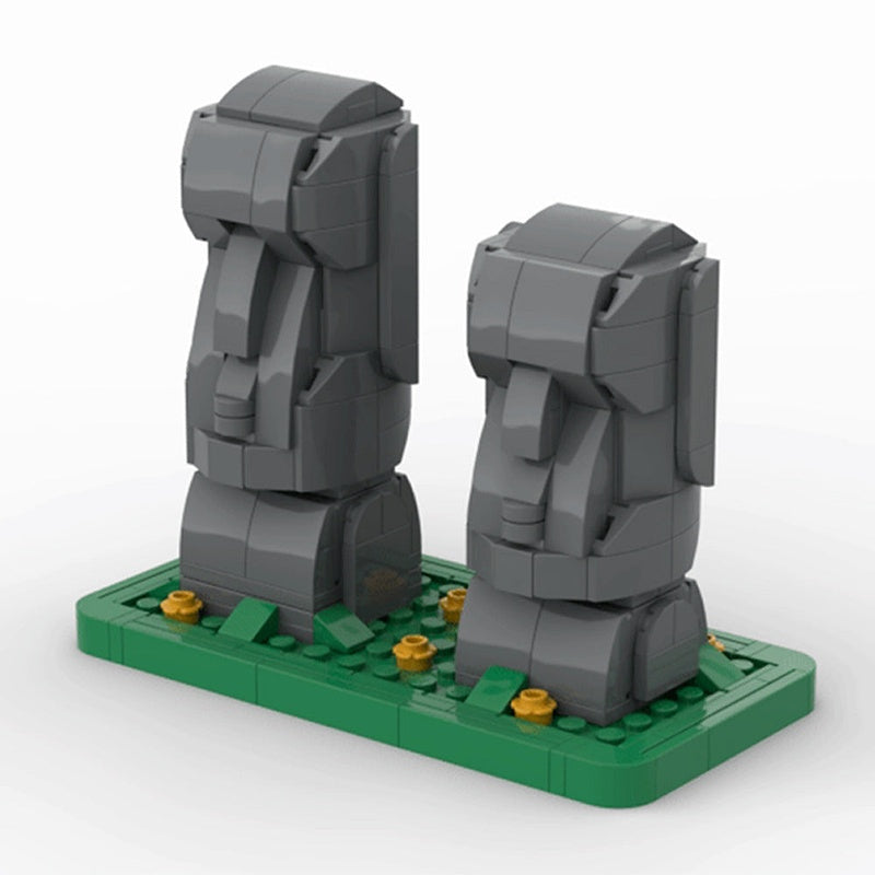 Moai Statue MOC Building Kit | Ancient Island Monument Model - 1