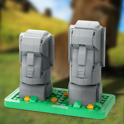 Moai Statue MOC Building Kit | Ancient Island Monument Model - 2