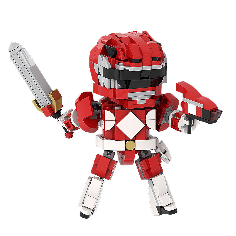 moc-165490 sd red ranger mecha building blocks set - 4