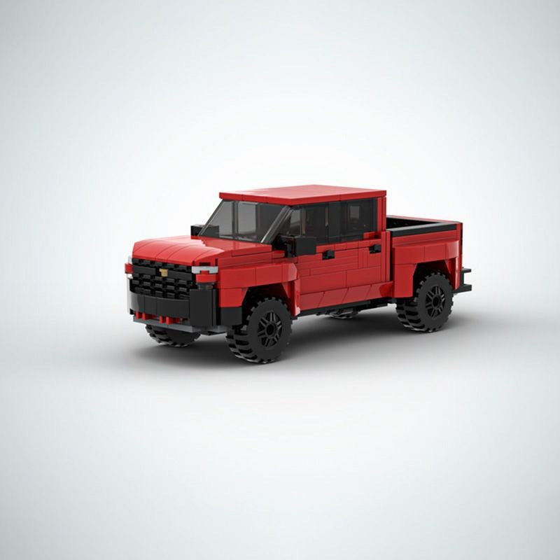 Modern 1500 4x4 Pickup Truck Building Kit | 7-Wide LEGO-Compatible MOC - 1