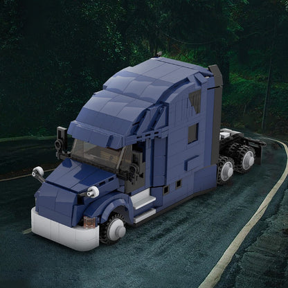 Modern American Heavy Semi-Truck MOC Building Kit | Cargo Vehicle Model - 2