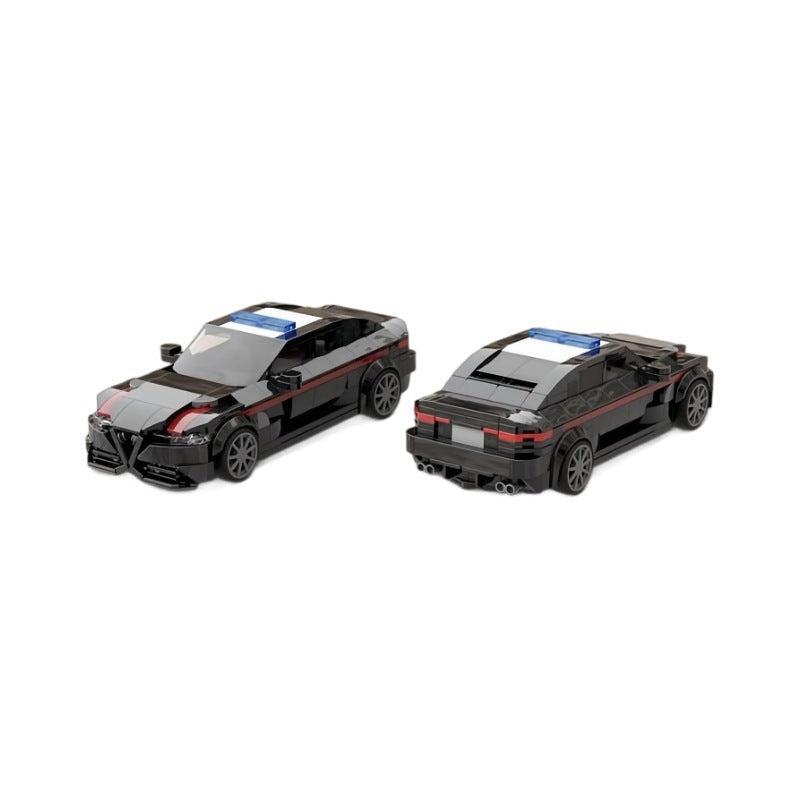 Modern European Patrol Car MOC Building Kit | Police Sedan Vehicle Model - 1