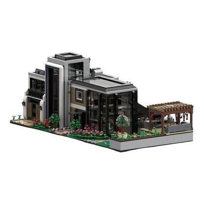 Modern Glass House MOC Modular Villa Building Kit - 1