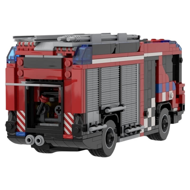 Modern Hybrid Municipal Fire Engine MOC Building Kit - 2