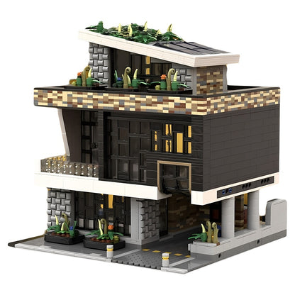Modern Rooftop Garden Modular House MOC Building Kit - 3