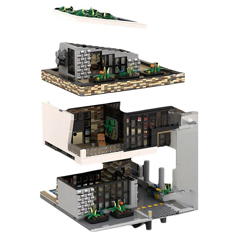 Modern Rooftop Garden Modular House MOC Building Kit - 4