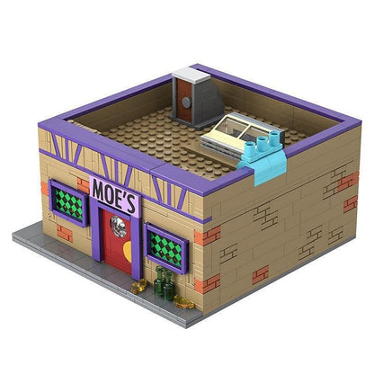 Modular 90s Cartoon Tavern MOC Building Kit Retro Architecture Model - 3