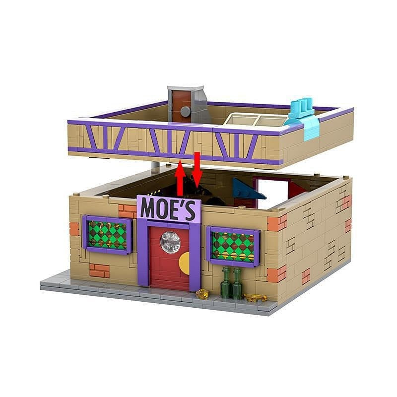 Modular 90s Cartoon Tavern MOC Building Kit Retro Architecture Model - 6