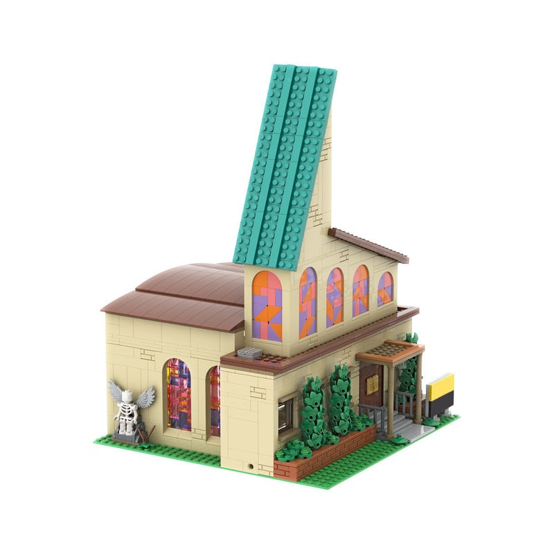 Modular Animated Sitcom Town Church Building Kit | LEGO-Compatible MOC - 3
