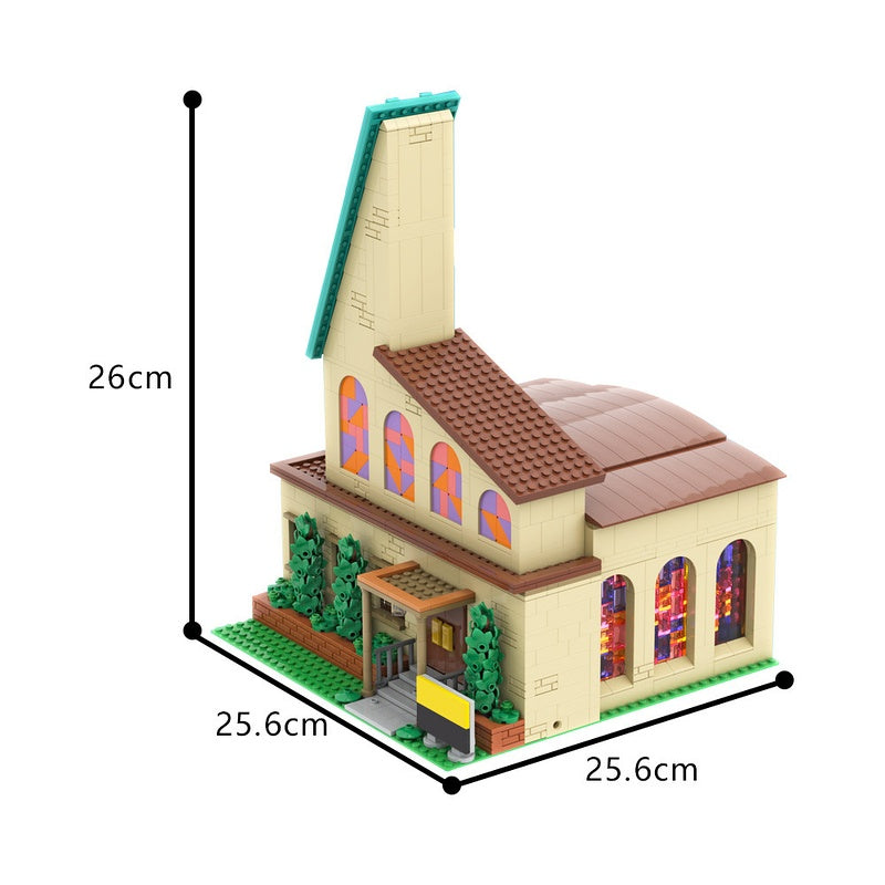 Modular Animated Sitcom Town Church Building Kit | LEGO-Compatible MOC - 4
