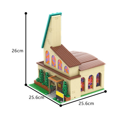 Modular Animated Sitcom Town Church Building Kit | LEGO-Compatible MOC - 4