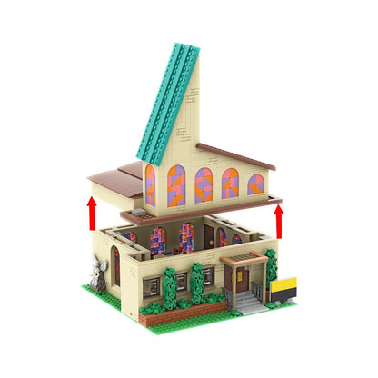 Modular Animated Sitcom Town Church Building Kit | LEGO-Compatible MOC - 5