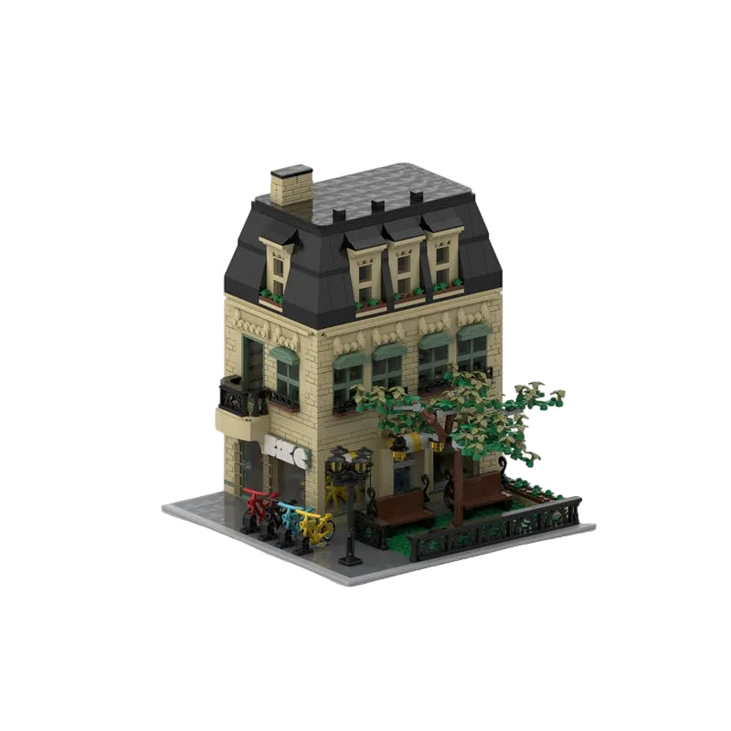 Modular Bicycle Shop MOC Urban Storefront Building Kit - 1