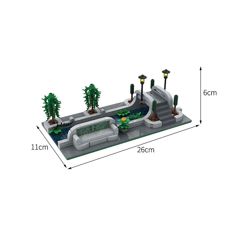 Modular Canal 01 MOC Building Kit | Urban Waterway Architecture Model - 3