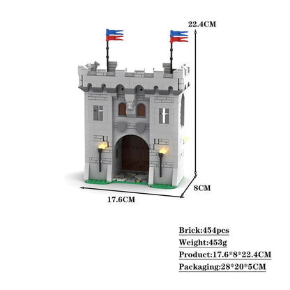 Modular Castle Gatehouse MOC Building Kit | Medieval Fortress Architecture - 3