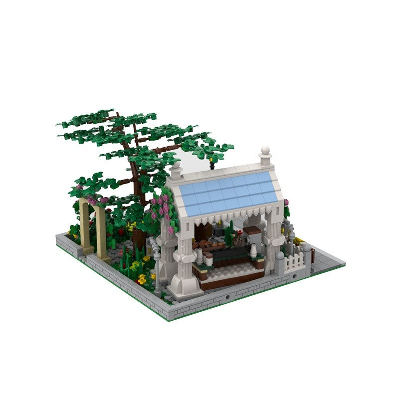 Modular Garden with Coffee Shop Building Kit | LEGO-Compatible MOC - 2