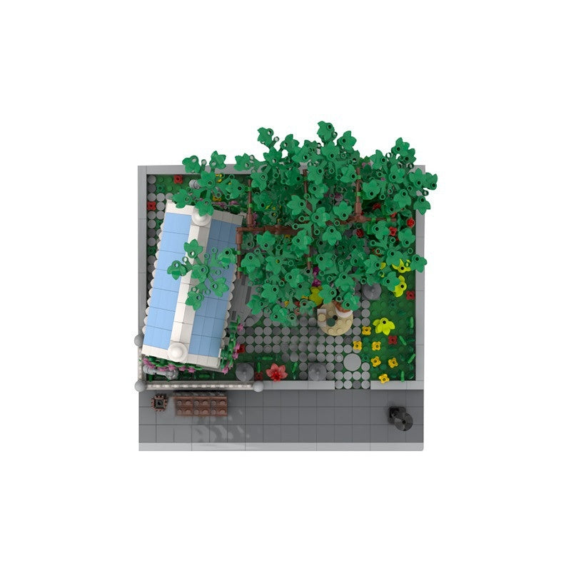 Modular Garden with Coffee Shop Building Kit | LEGO-Compatible MOC - 3