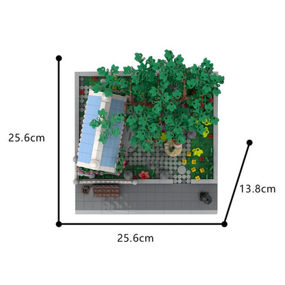 Modular Garden with Coffee Shop Building Kit | LEGO-Compatible MOC - 4