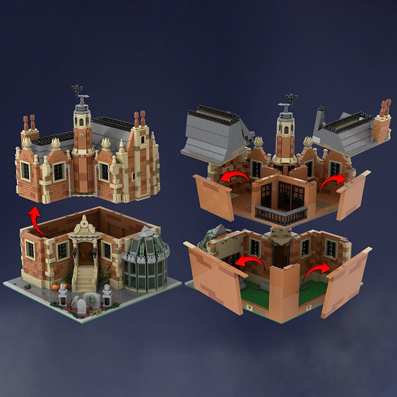 Modular Haunted Mansion MOC Building Kit | Gothic Architecture Model - 3