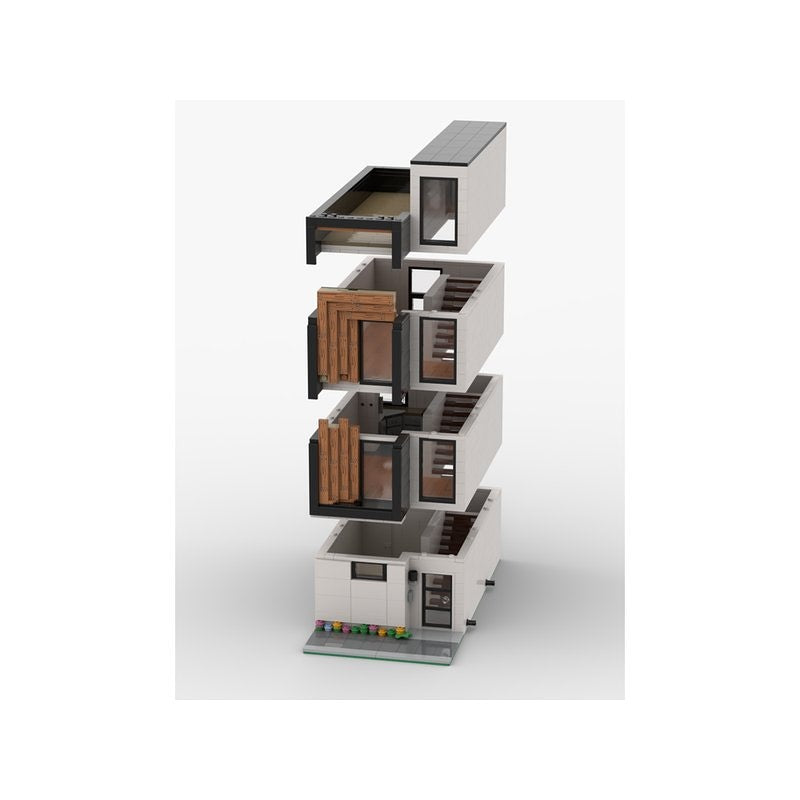Modular Modern Town House MOC Building Kit | Contemporary Architecture - 3