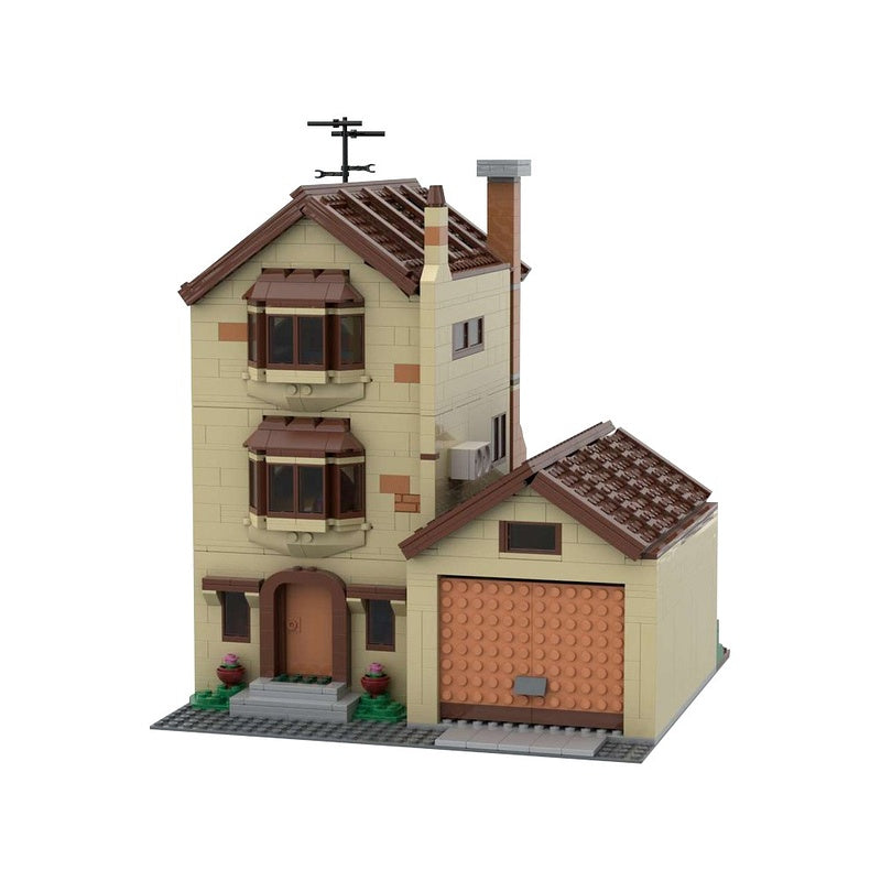 Modular Suburban Cartoon Family House Building Kit | LEGO-Compatible MOC - 2