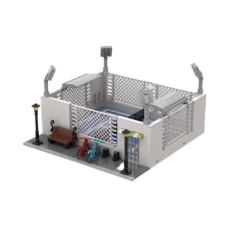 Modular Tennis Court MOC Building Kit | City Sports Facility Model - 1